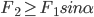 F_2\geq{F_1sin\alpha}