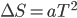 \Delta{S}=aT^2